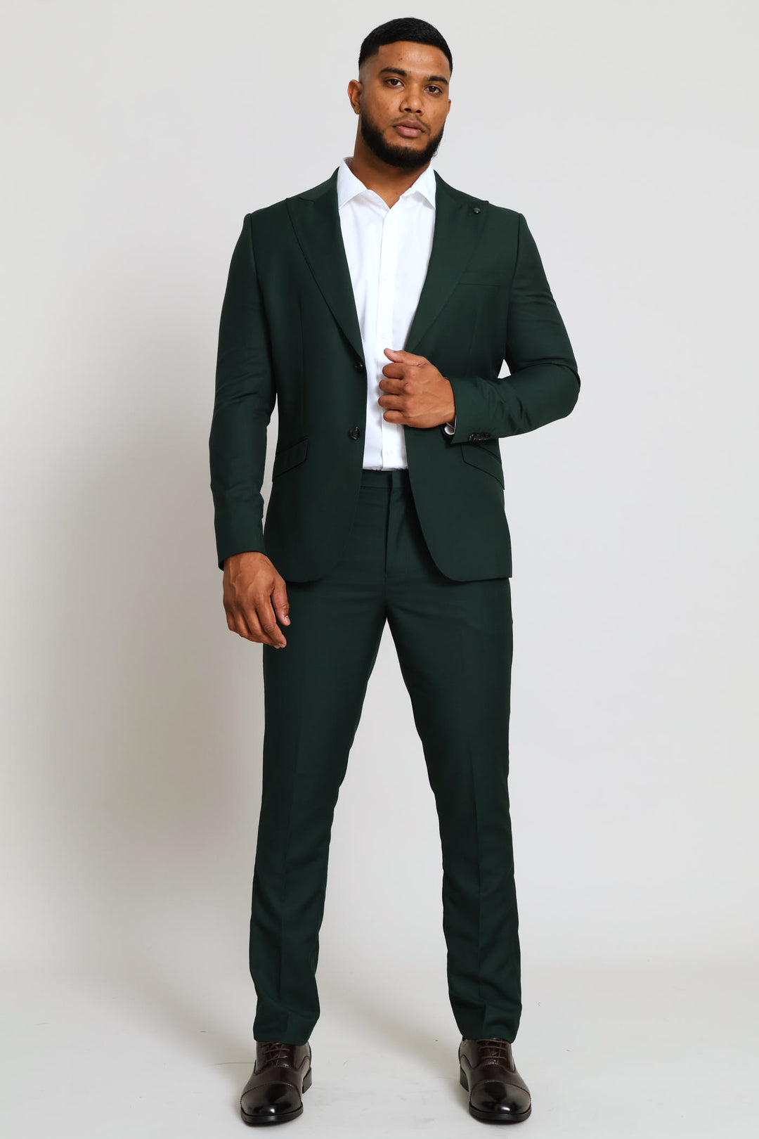 Slim Fit Viscose Blend Suit Trouser - Olive