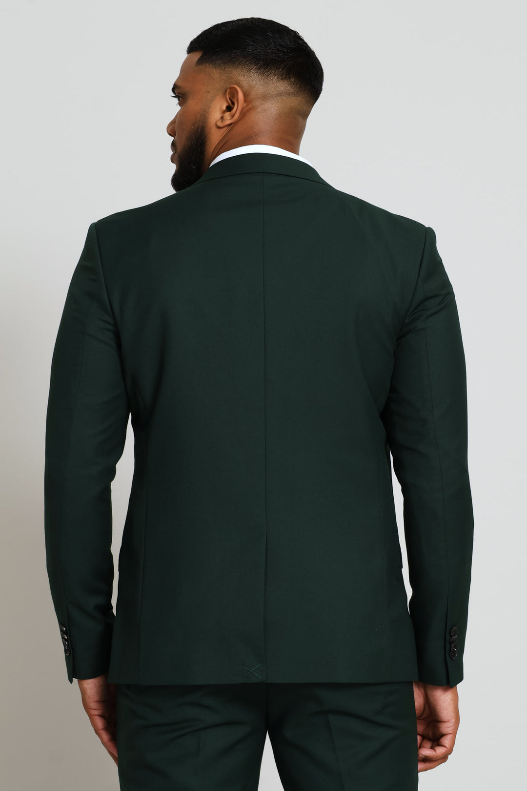 Slim Fit Viscose Blend Suit Jacket - Olive