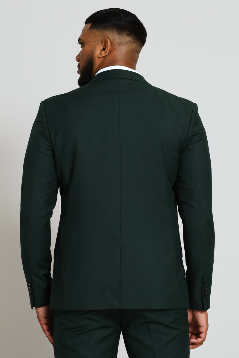 Slim Fit Viscose Blend Suit Jacket - Olive