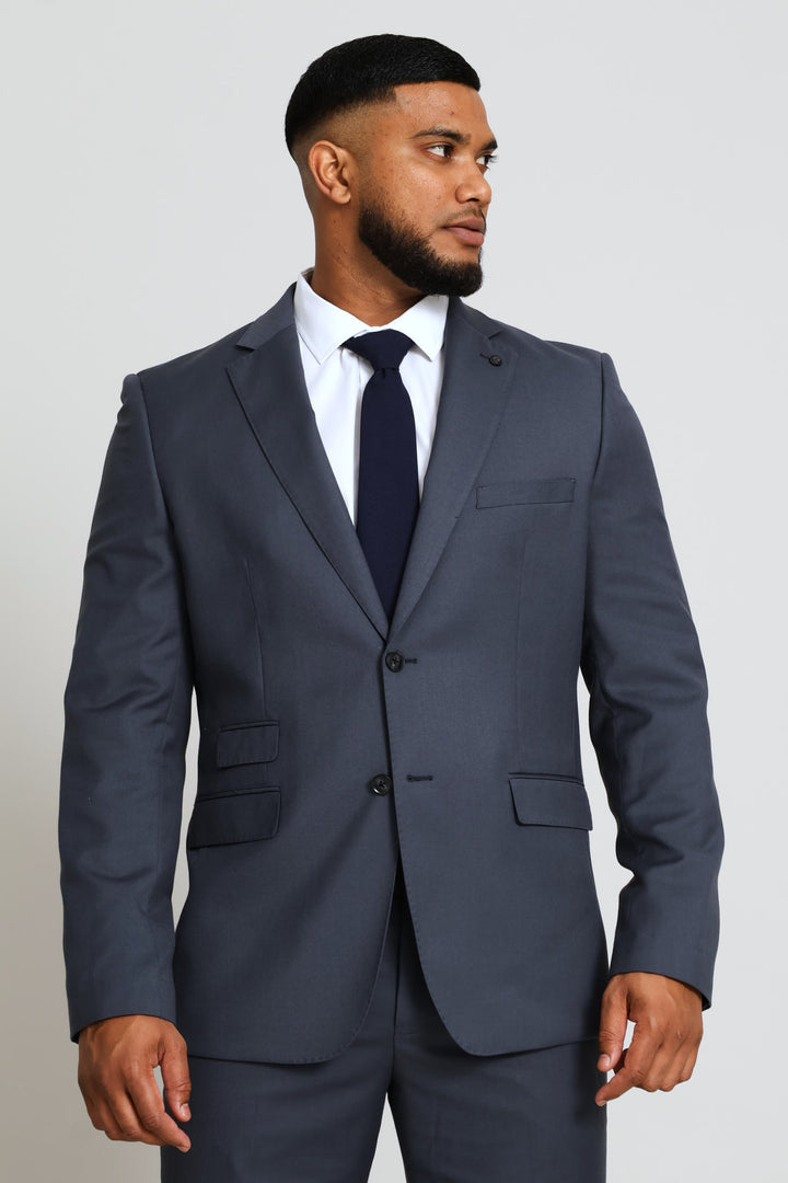 Regular Fit Viscose Blend Suit Jacket - Charcoal