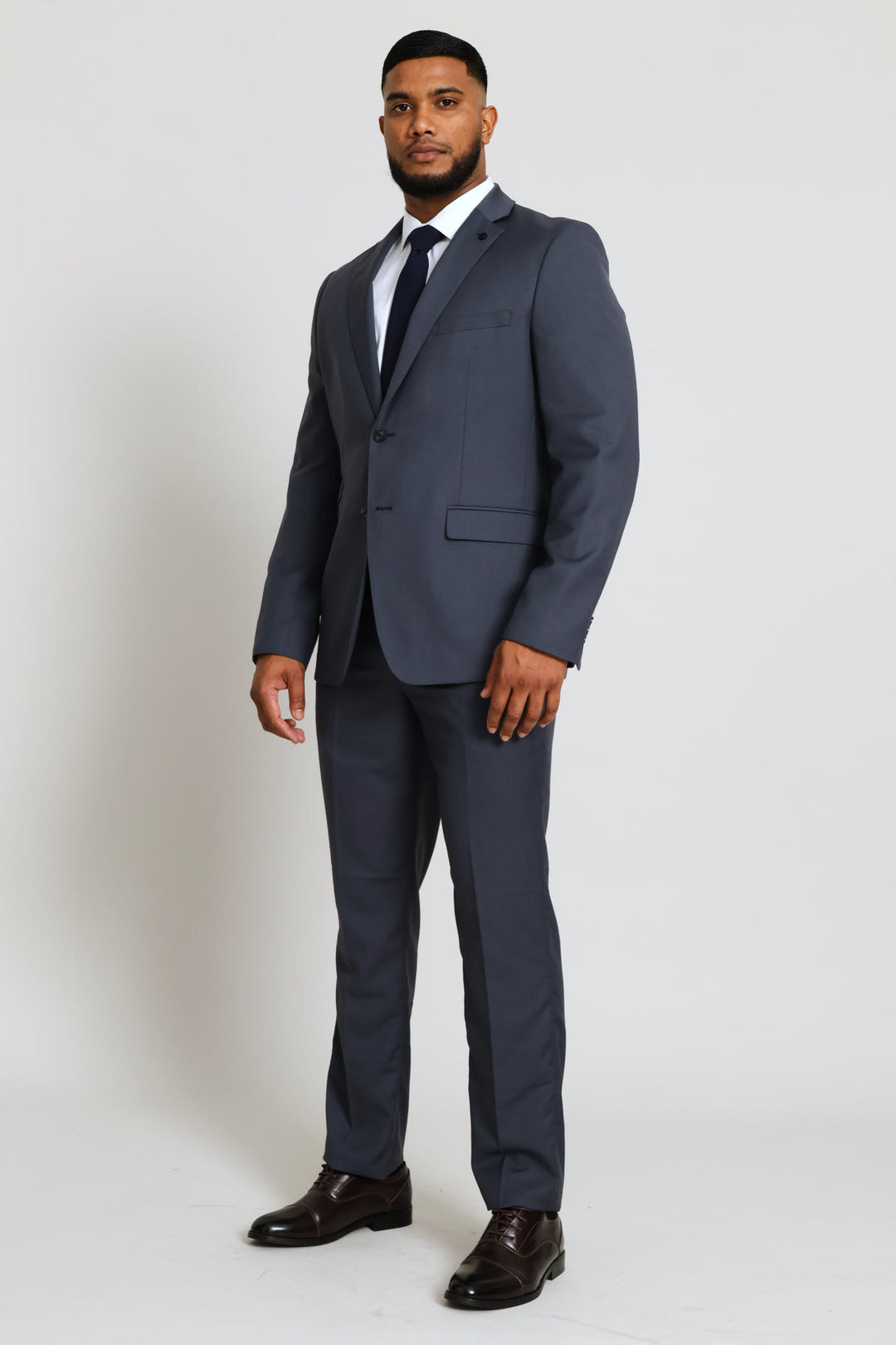 Regular Fit Viscose Blend Suit Trouser - Charcoal