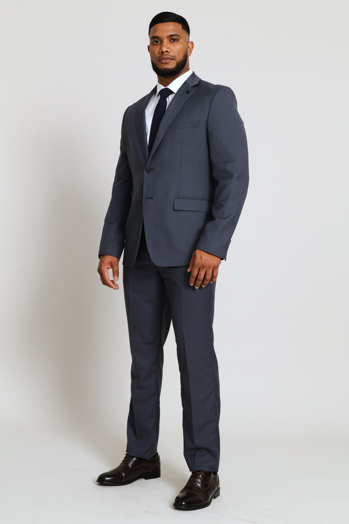 Regular Fit Viscose Blend Suit Trouser - Charcoal