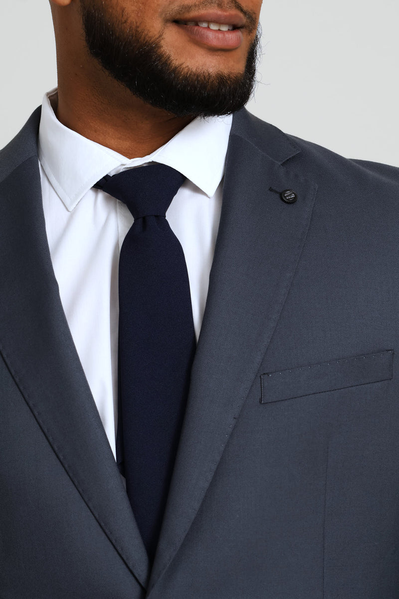 Regular Fit Viscose Blend Suit Jacket - Charcoal