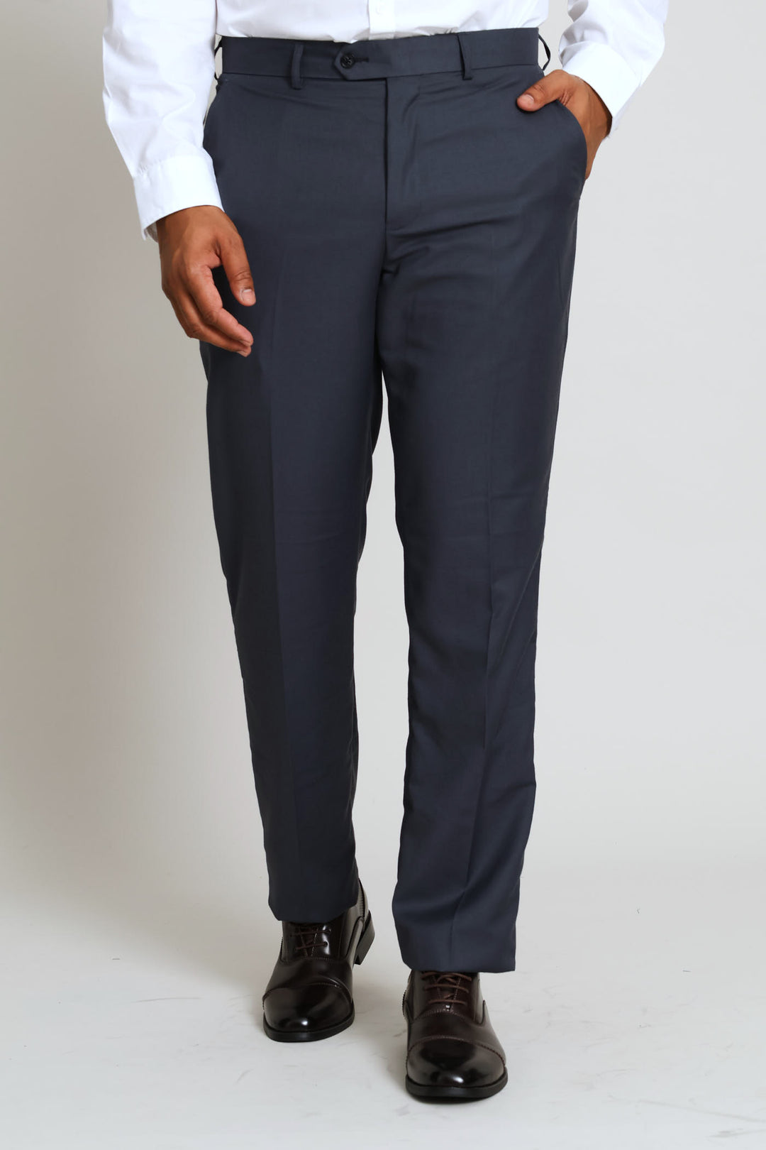 Regular Fit Viscose Blend Suit Trouser - Charcoal