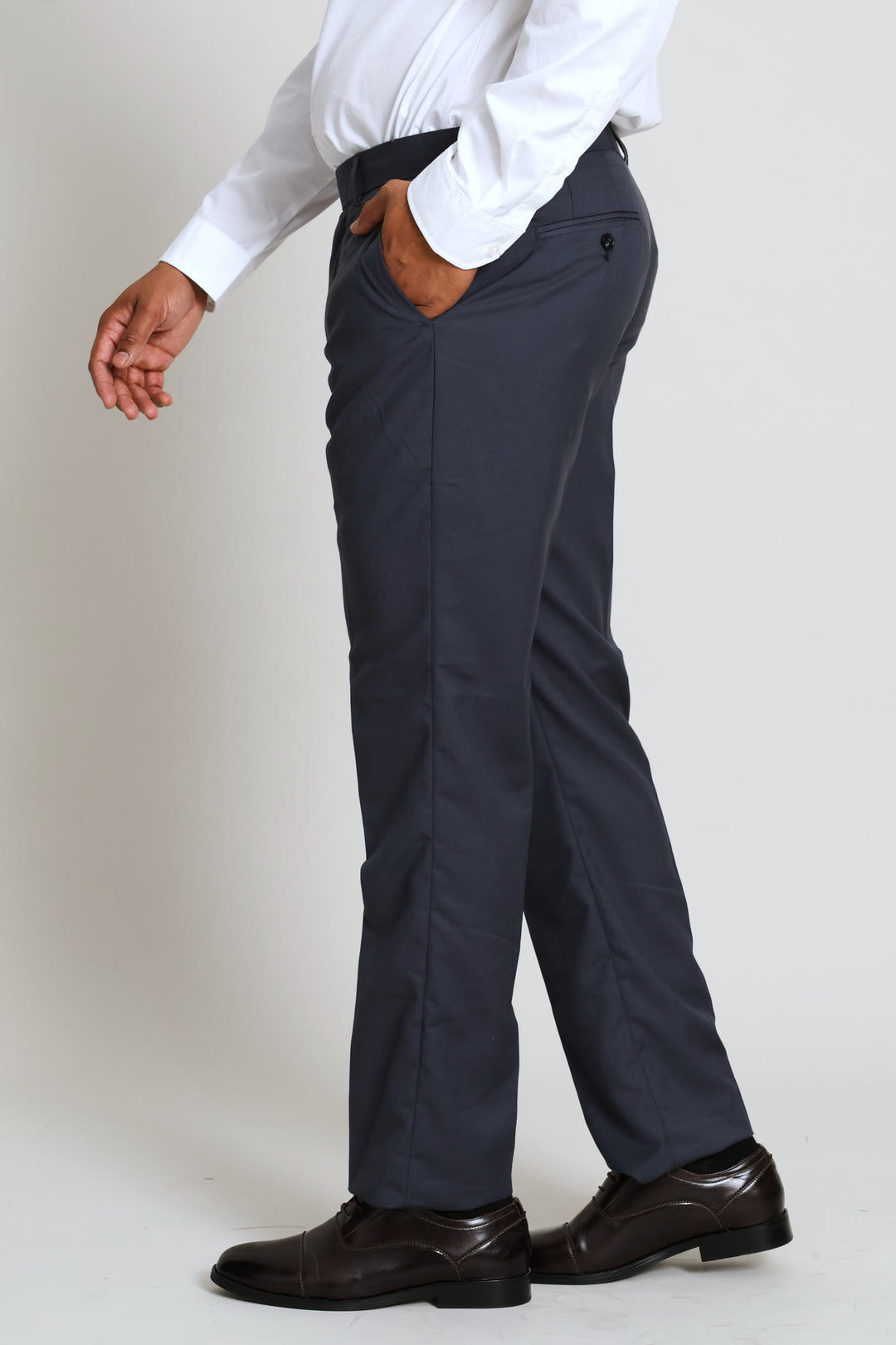 Regular Fit Viscose Blend Suit Trouser - Charcoal