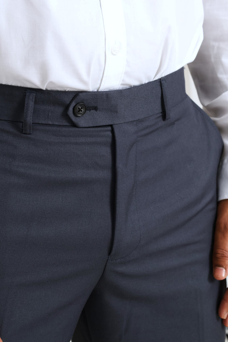 Regular Fit Viscose Blend Suit Trouser - Charcoal