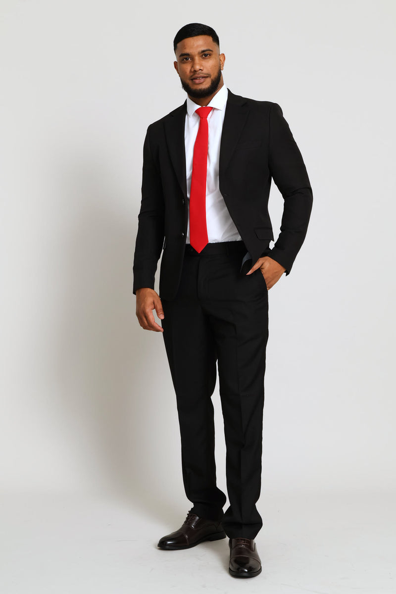 Slim Fit Essential Suit Jacket - Black