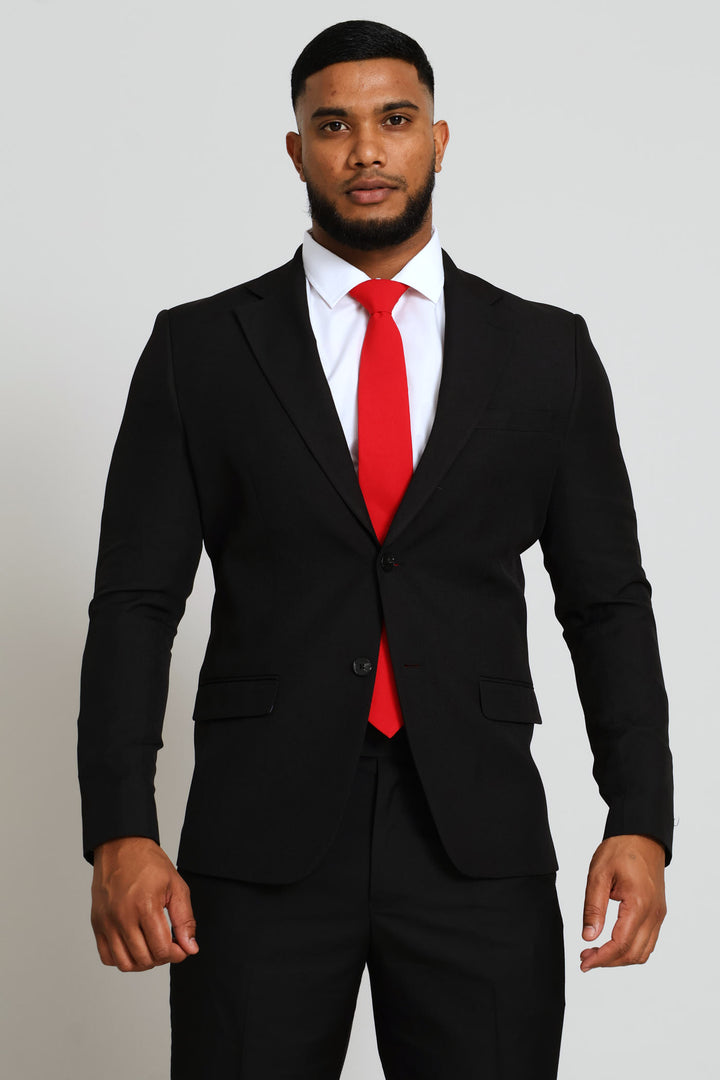 Slim Fit Essential Suit Jacket - Black
