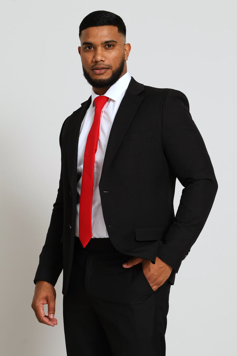 Slim Fit Essential Suit Jacket - Black
