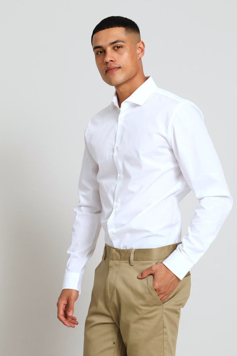 Easy Care Long Sleeve Shirt - White