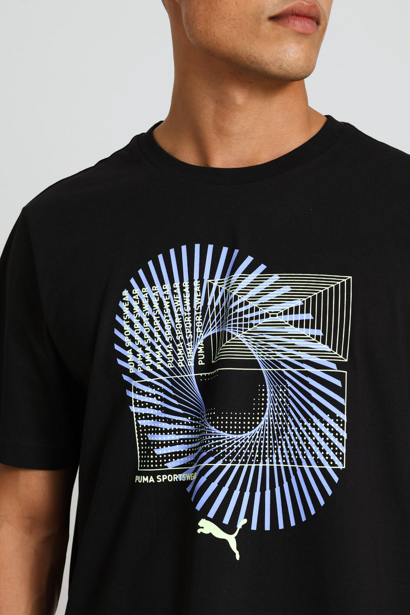 Graphic Circular Tee - Black