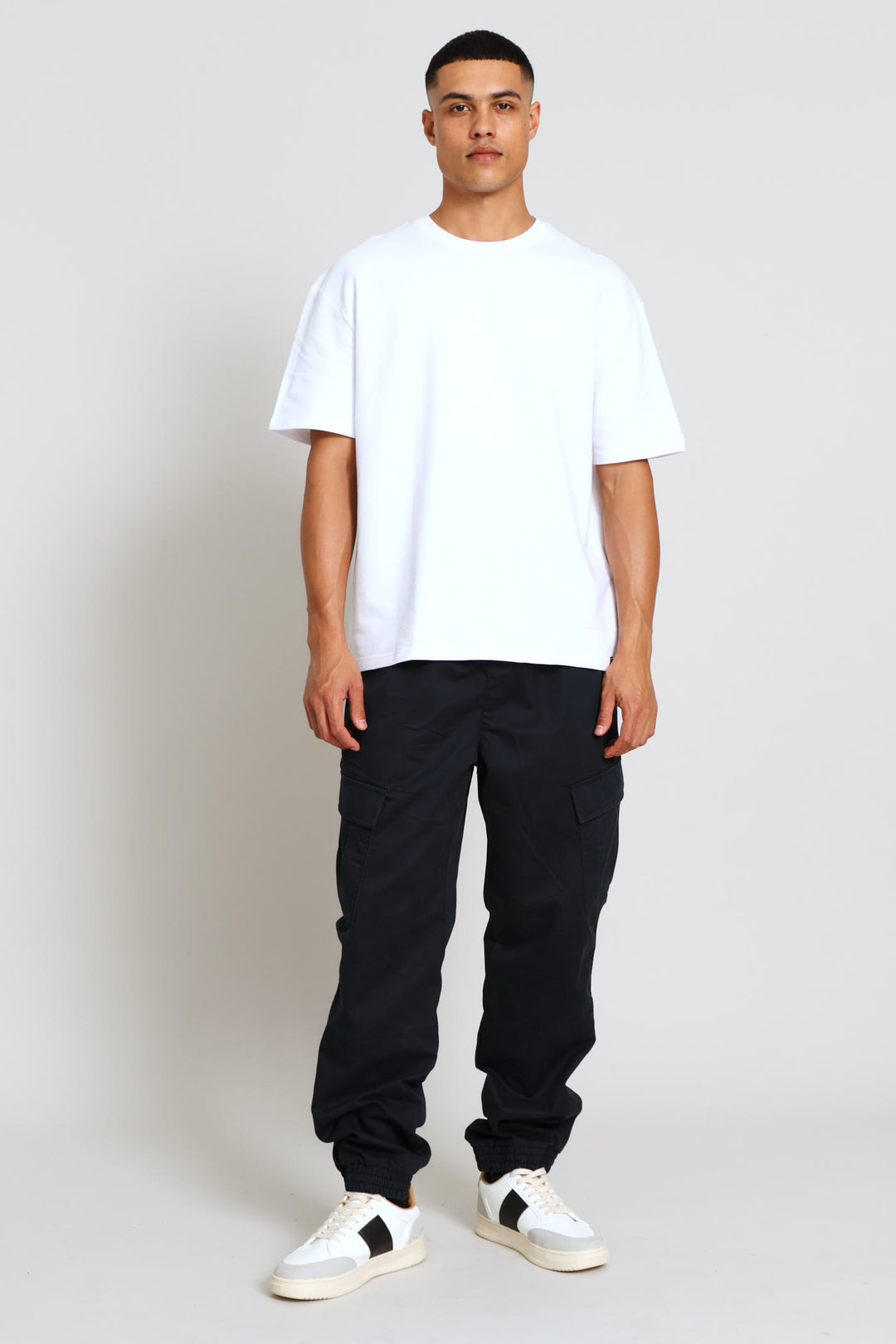 Short Sleeve Boxy Fleece Tee - White