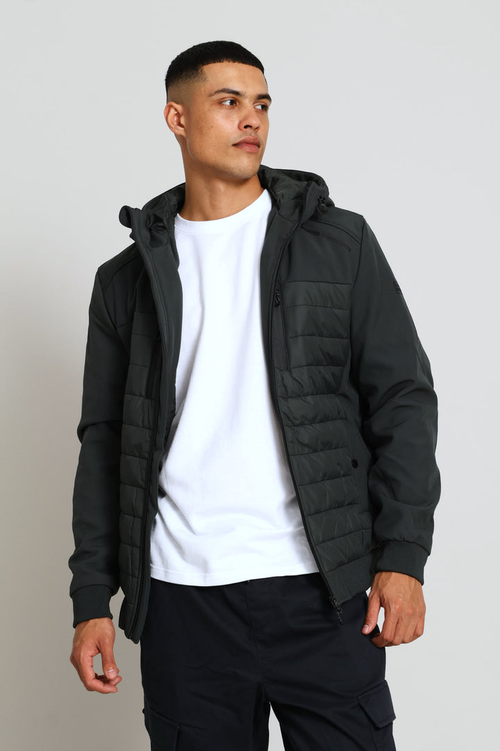Hybrid Puffer Jacket - Dark Grey