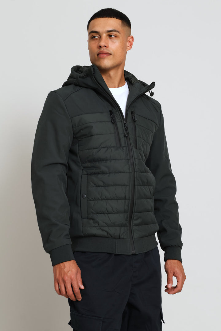 Hybrid Puffer Jacket - Dark Grey