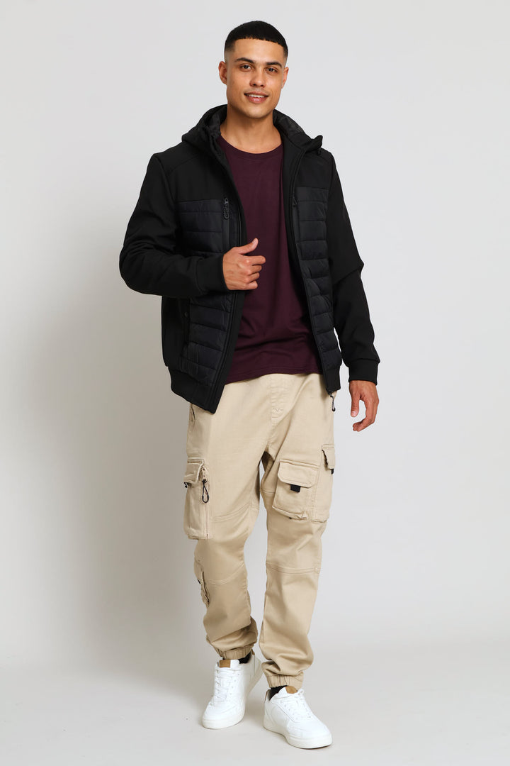 Hybrid Puffer Jacket - Black
