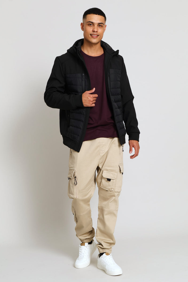 Hybrid Puffer Jacket - Black