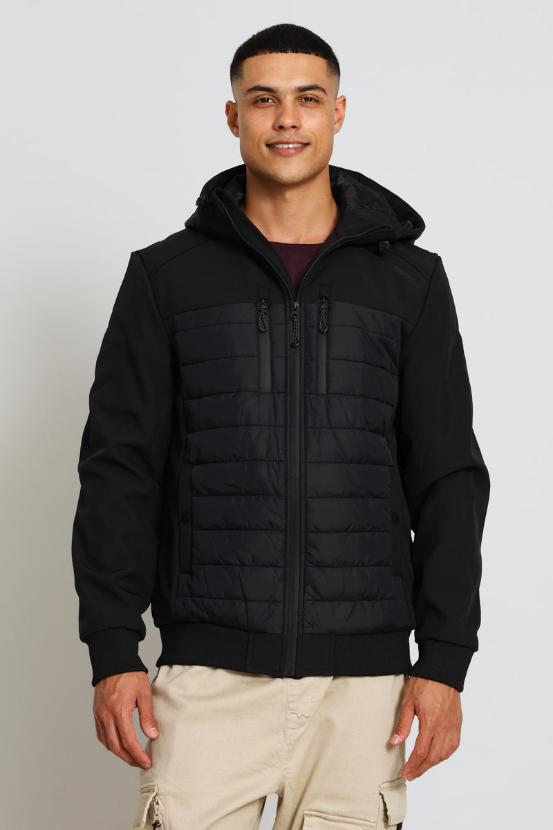 Hybrid Puffer Jacket - Black