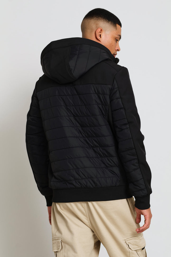 Hybrid Puffer Jacket - Black