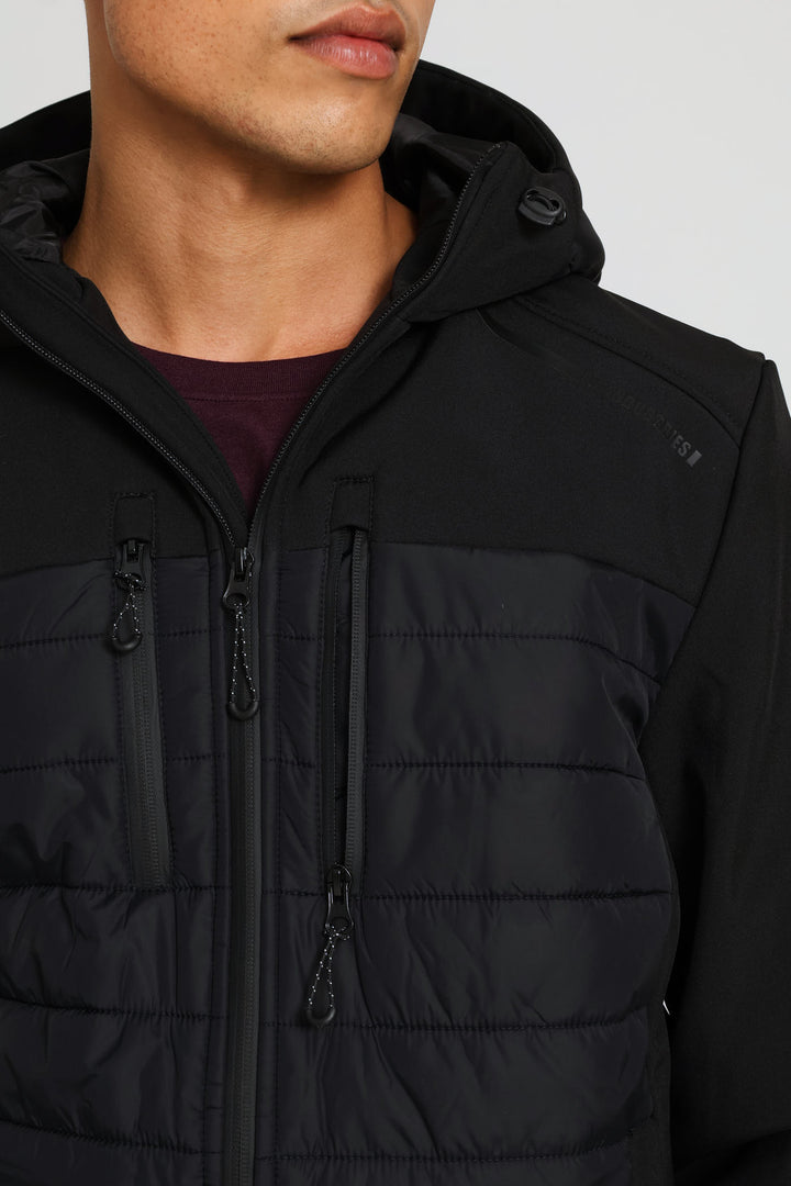 Hybrid Puffer Jacket - Black