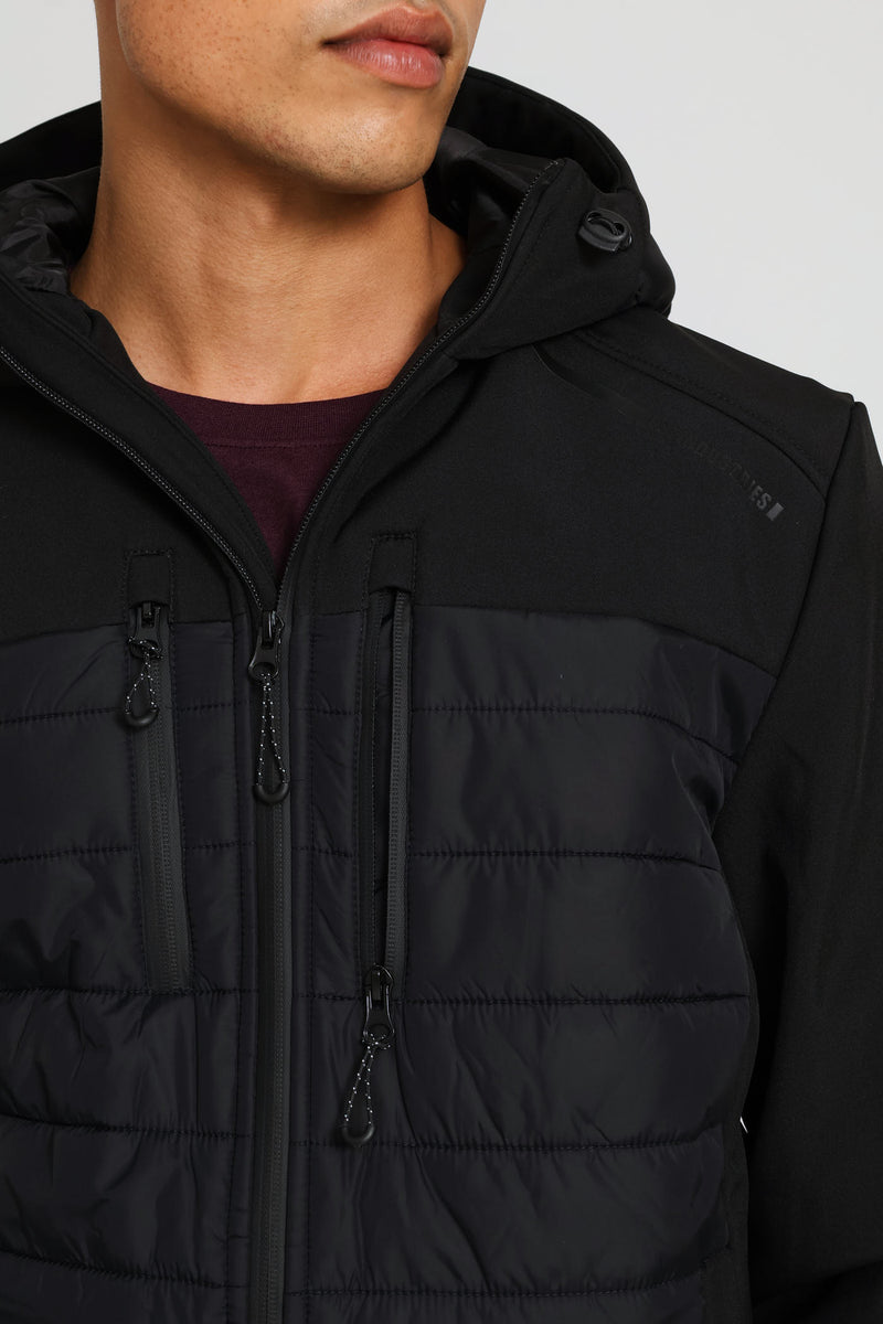 Hybrid Puffer Jacket - Black