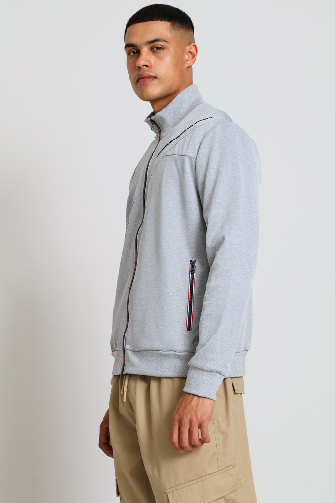 Mens Zip Through Sweater - Grey Melange – Edgars