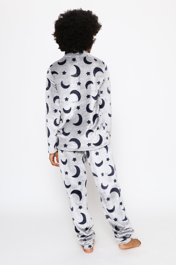 Long Sleeve Funnel Neck Quarter Zip Cosy Set - Navy