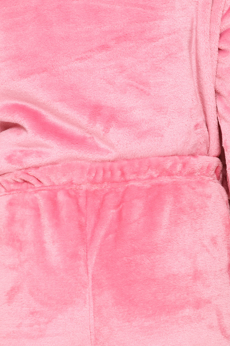 Cosy Cowl Neck Top & Straight Leg Set - Dusty Pink