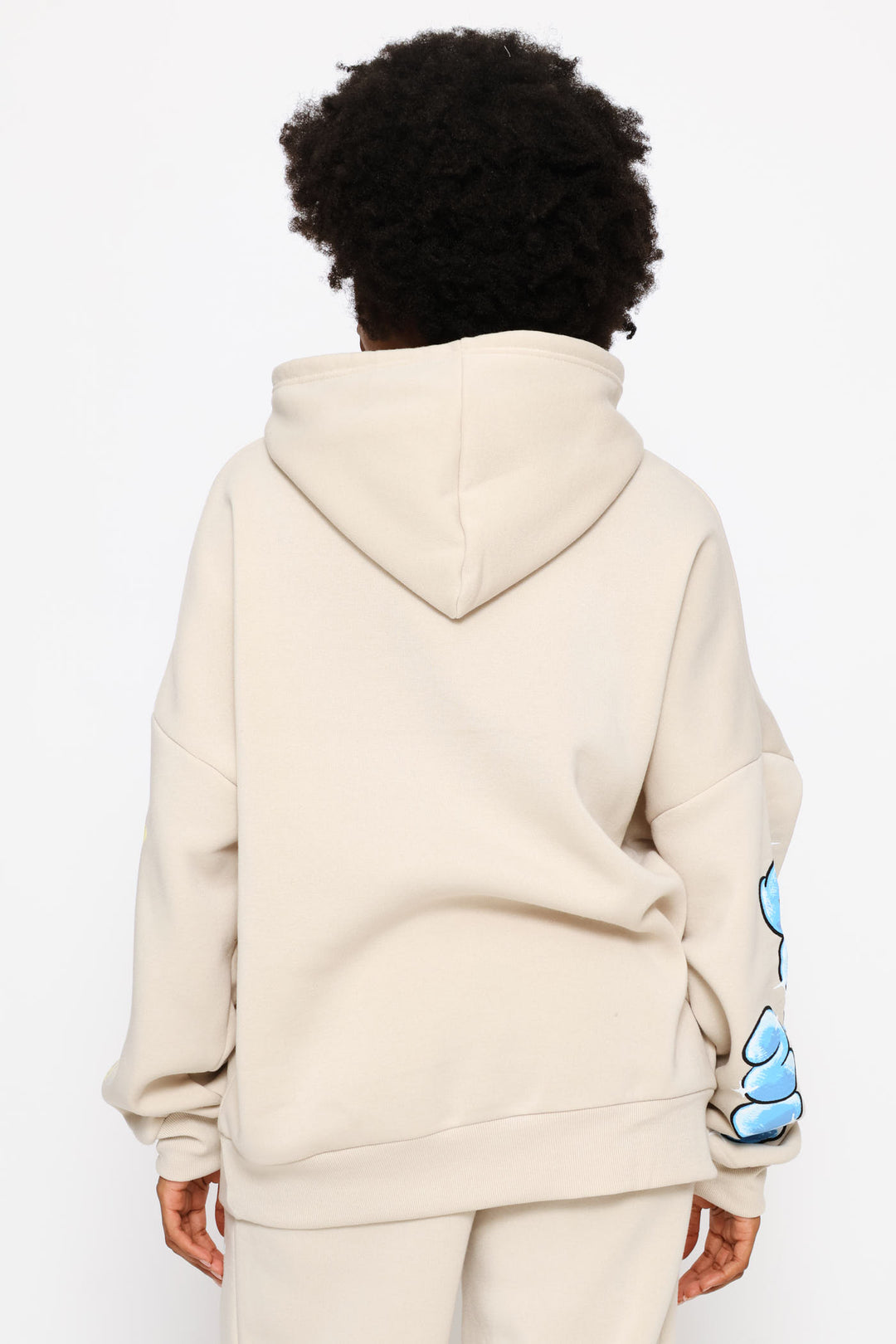 Teddy Oversized Fleece Hoody - Stone