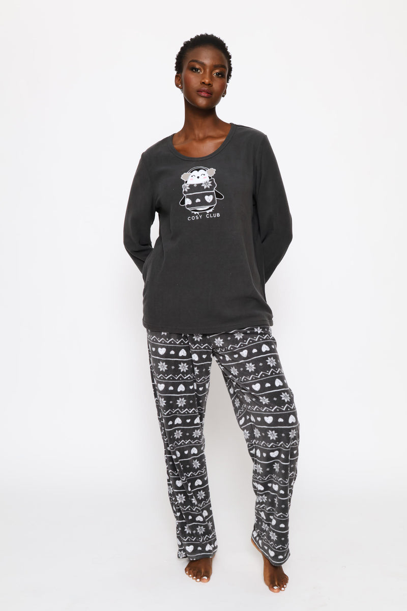 Polar Fleece Sleep Set - Charcoal