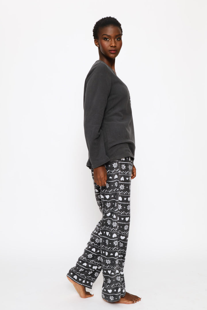 Polar Fleece Sleep Set - Charcoal