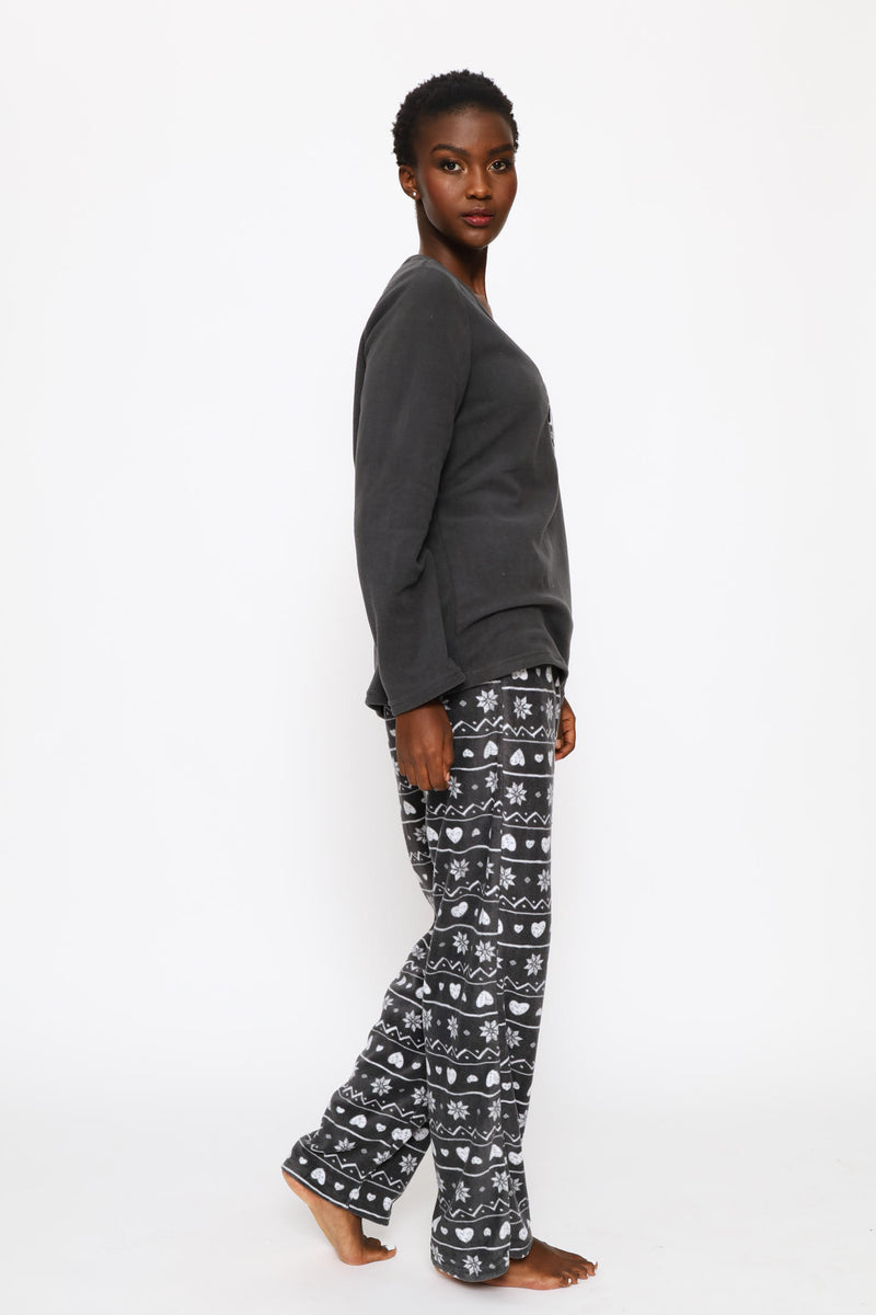 Polar Fleece Sleep Set - Charcoal