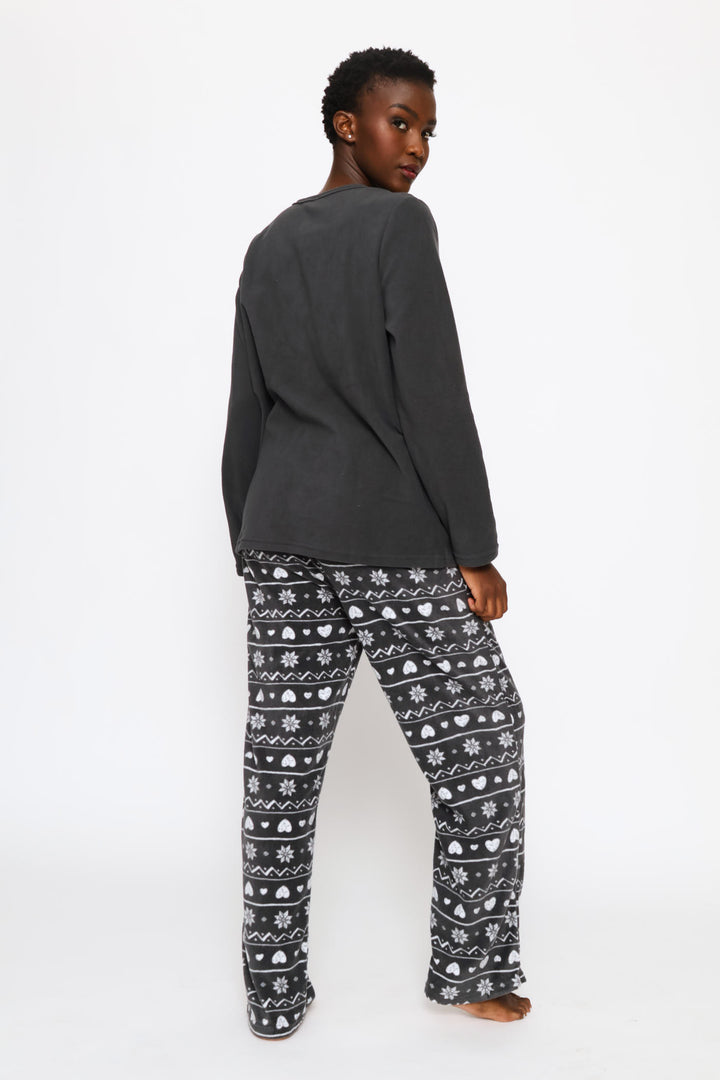 Polar Fleece Sleep Set - Charcoal