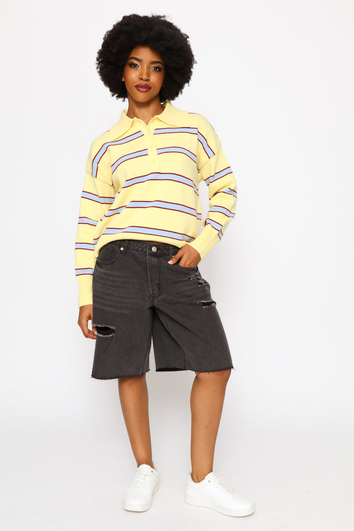 Ripped Baggy Bermuda Short - Salty Black