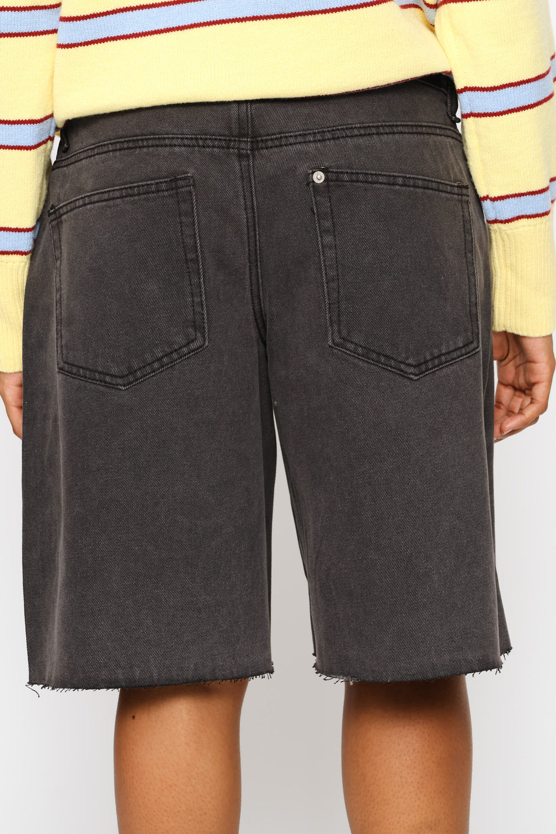 Ripped Baggy Bermuda Short - Salty Black