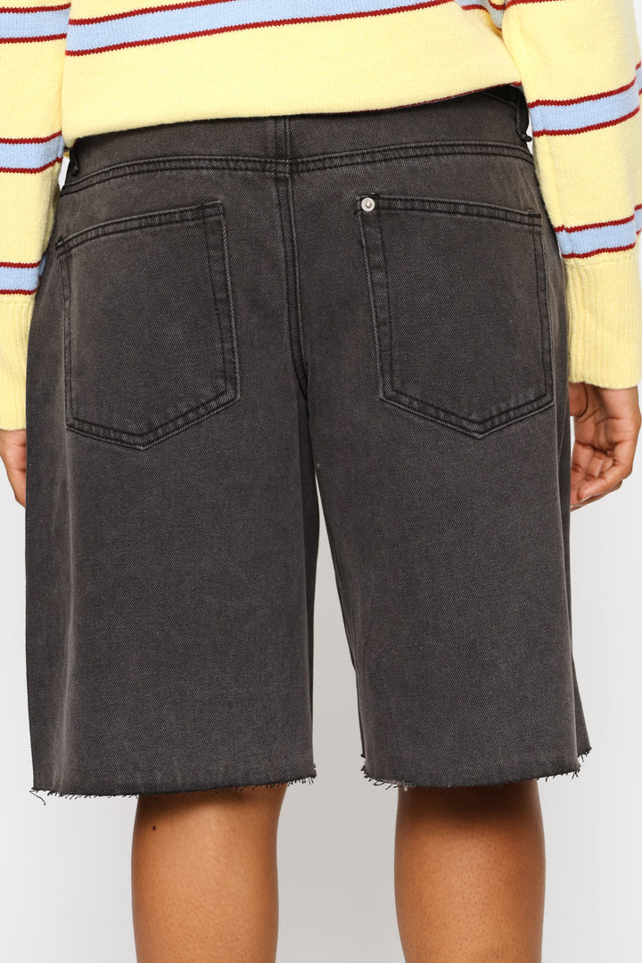 Ripped Baggy Bermuda Short - Salty Black
