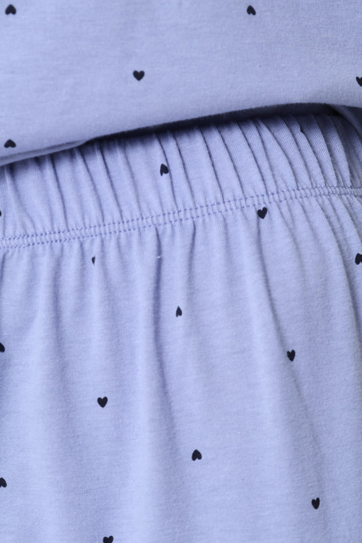 Printed Straight Leg Knit Pant - Dark Blue