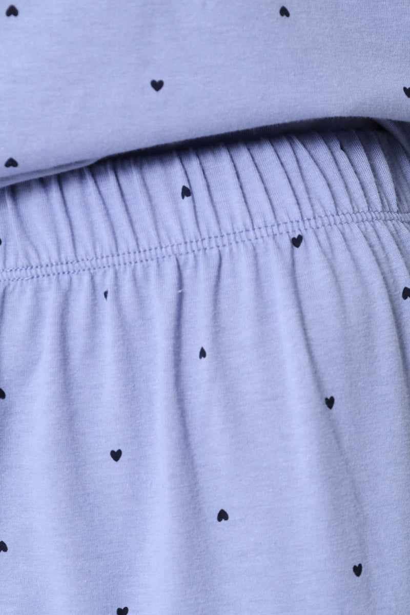 Printed Straight Leg Knit Pant - Dark Blue