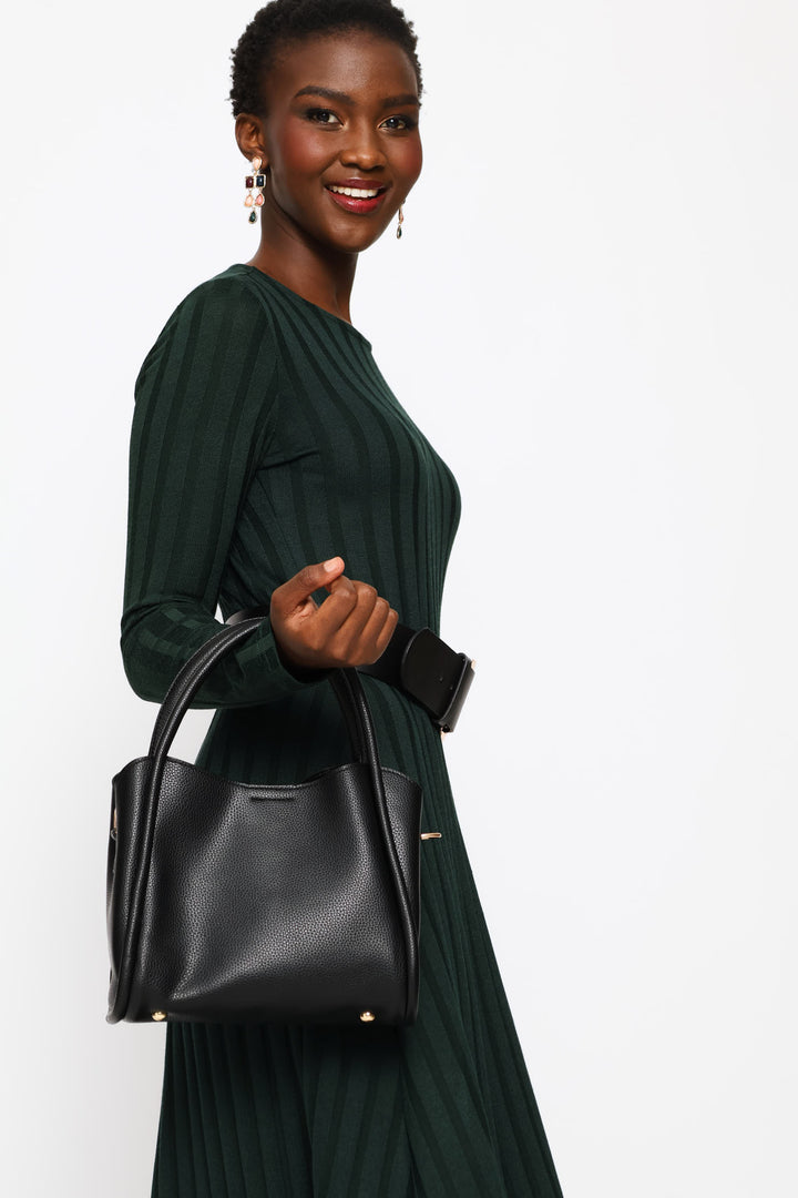 Top Handle Crossbody Bag - Black