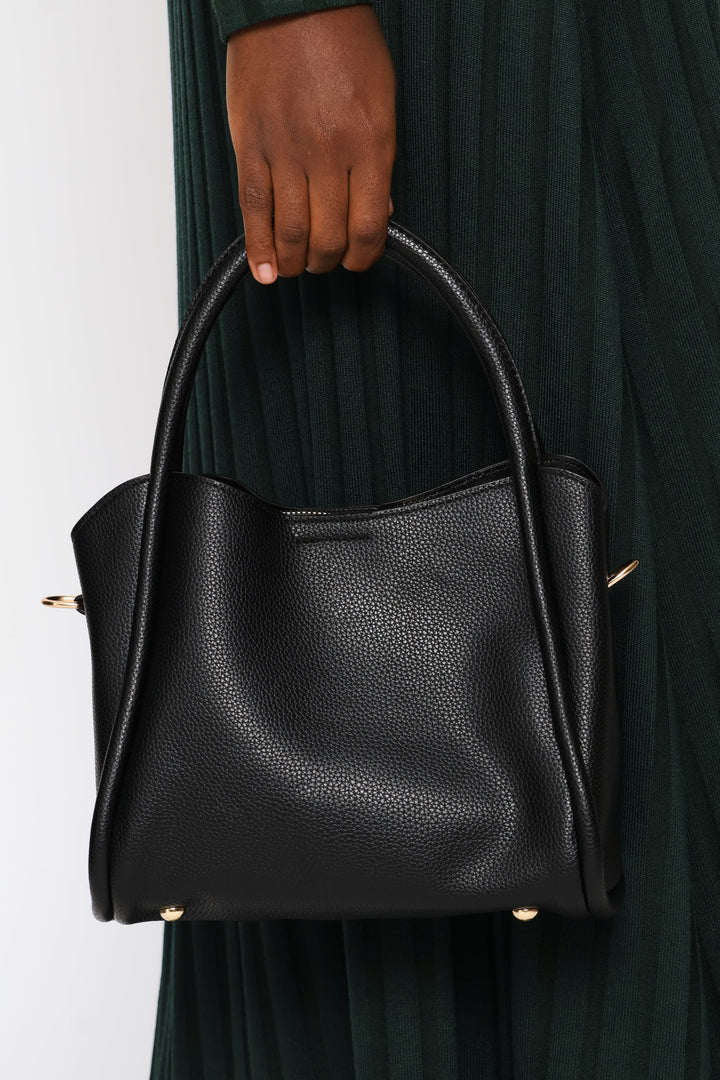 Top Handle Crossbody Bag - Black