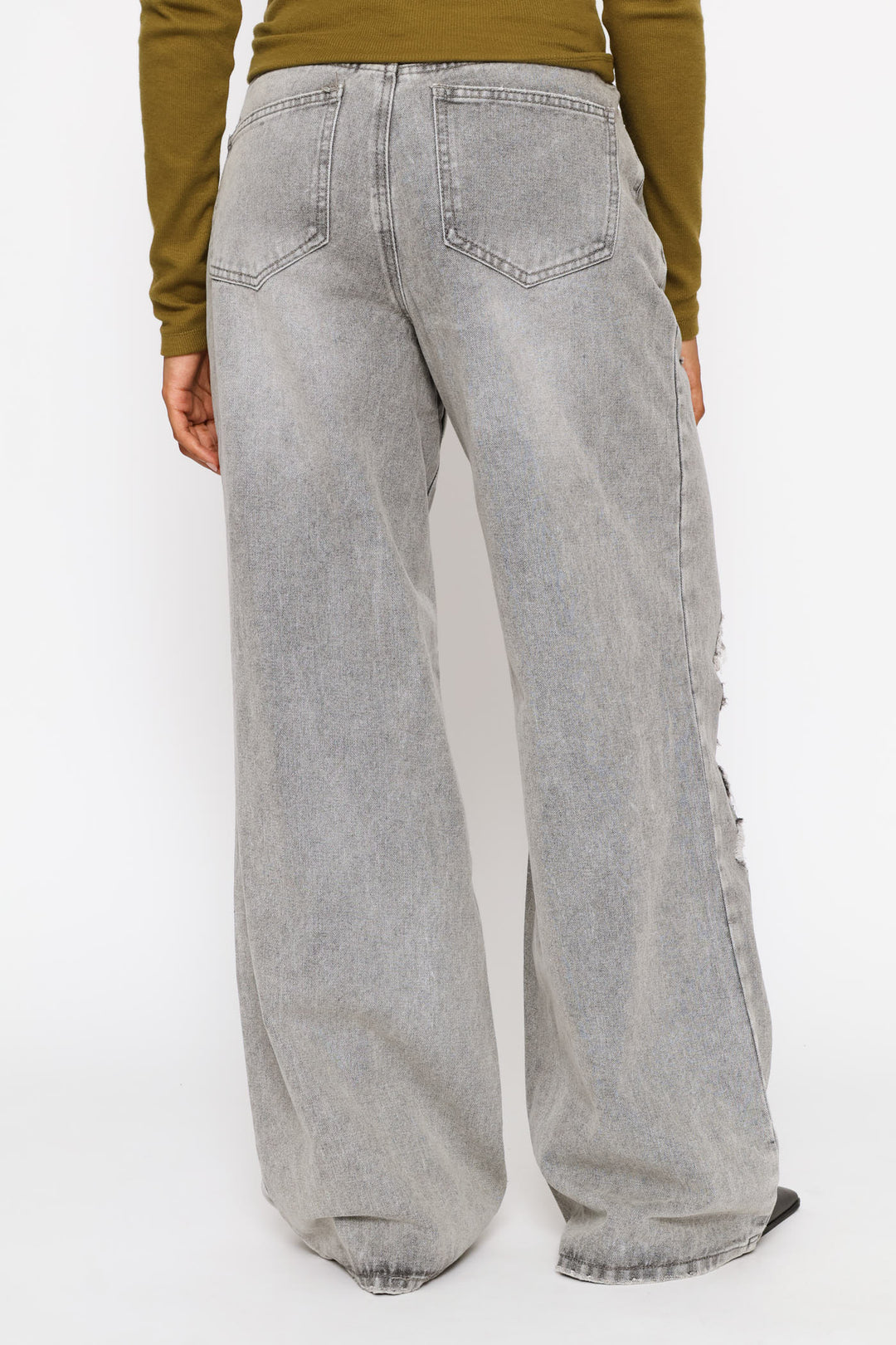 Ripped Baggy Jean - Grey