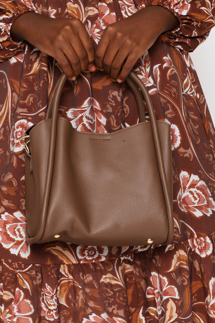 Top Handle Crossbody Bag - Mocha