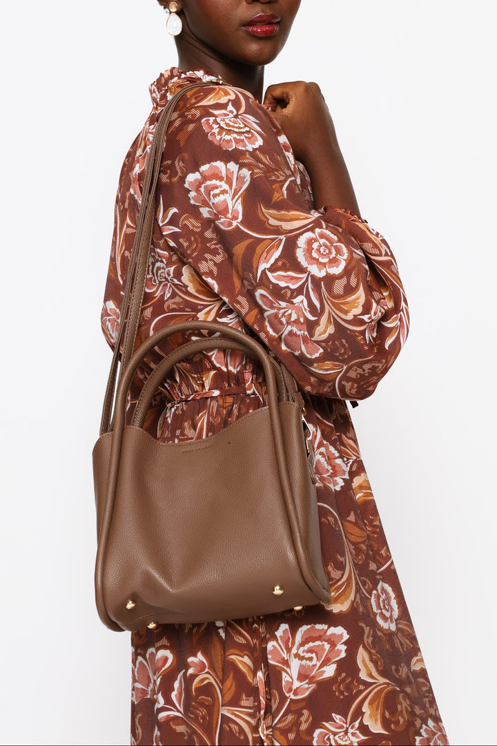 Top Handle Crossbody Bag - Mocha