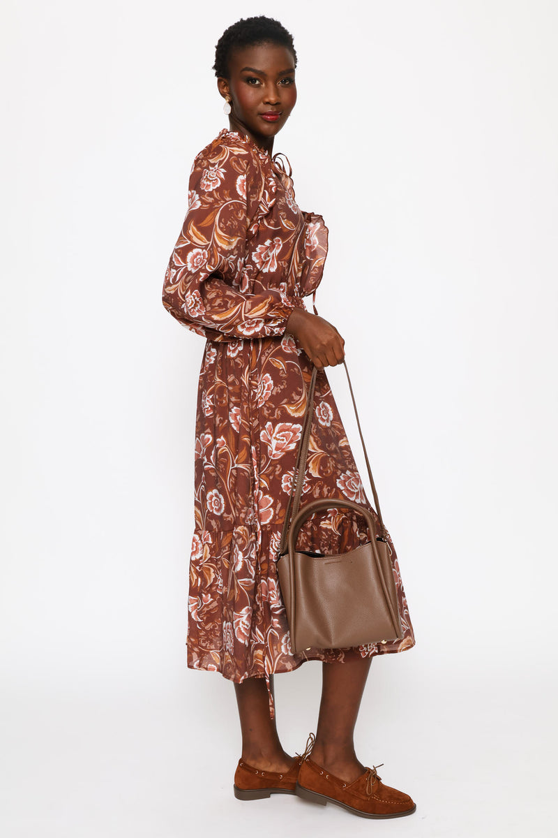 Top Handle Crossbody Bag - Mocha
