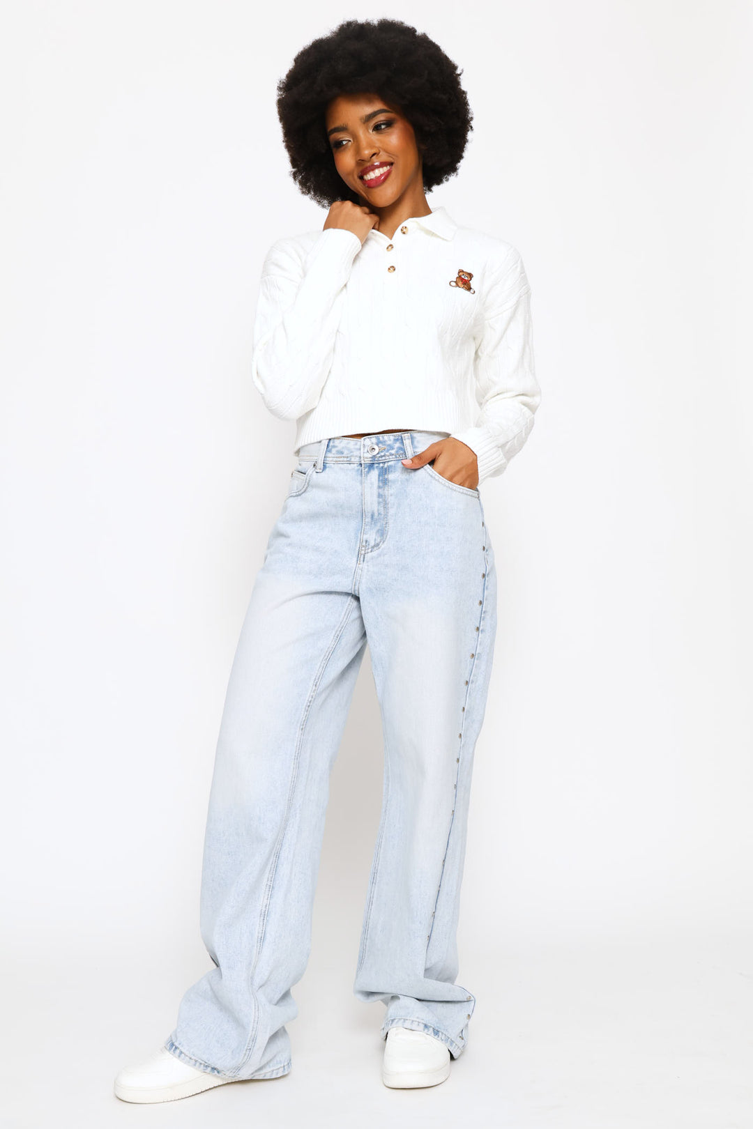 Stud & Star Baggy Denim - Salty Light Wash