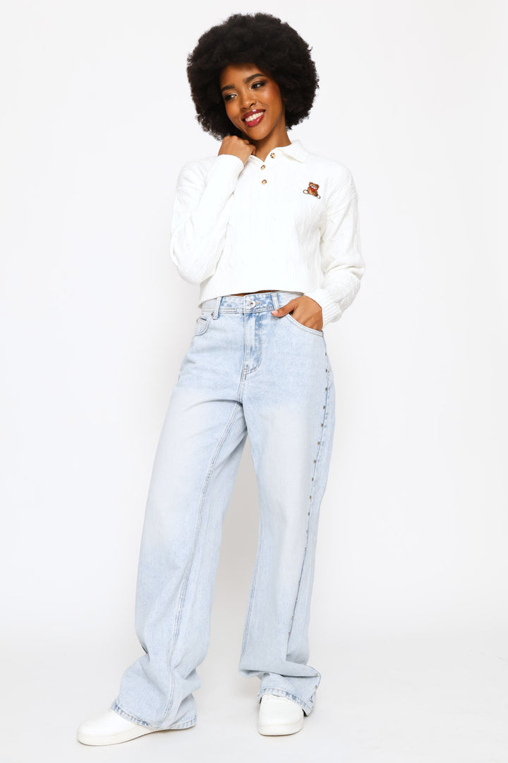 Stud & Star Baggy Denim - Salty Light Wash