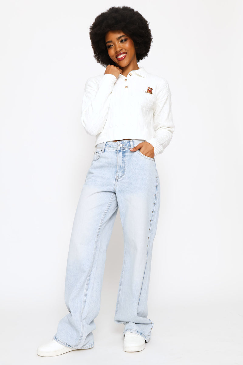 Stud & Star Baggy Denim - Salty Light Wash