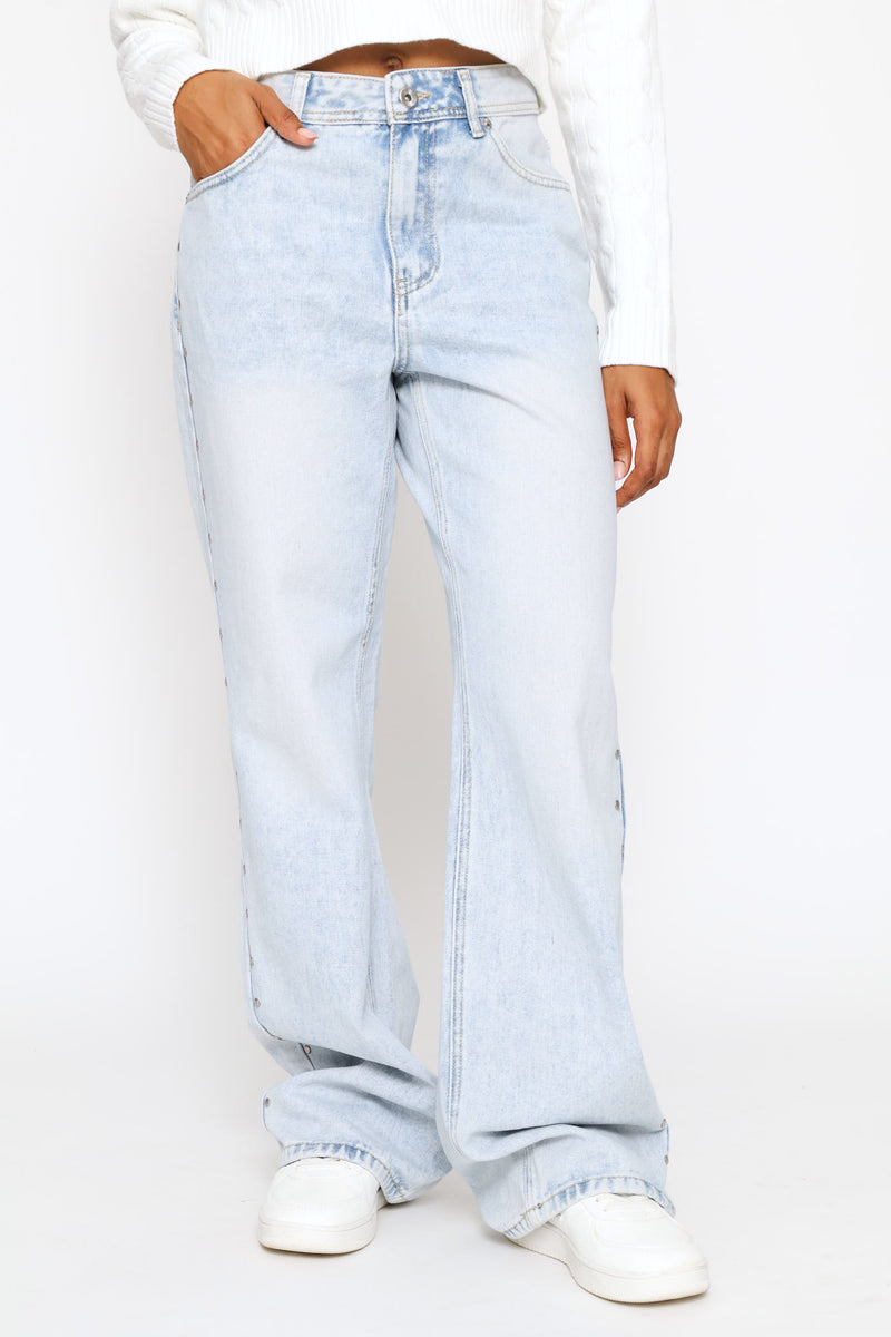 Stud & Star Baggy Denim - Salty Light Wash