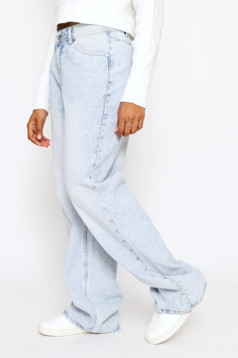 Stud & Star Baggy Denim - Salty Light Wash