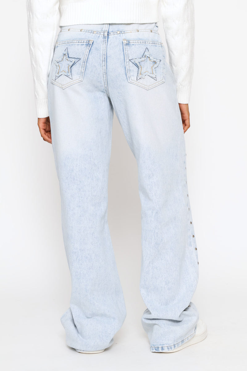 Stud & Star Baggy Denim - Salty Light Wash