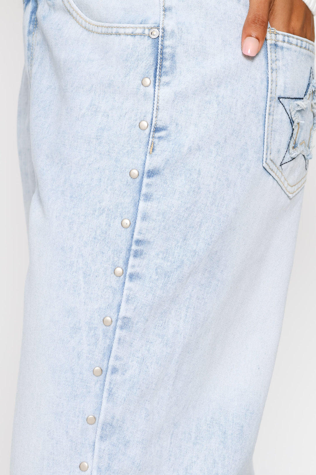 Stud & Star Baggy Denim - Salty Light Wash